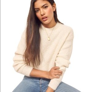 Reformation Finn sweater. Cream. Size L.